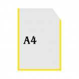 Вертикальна прозора кишенька формату А4 з куточком (жовтий оракал) 