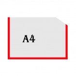 Горизонтальна прозора кишенька формату А4 з куточком (червоний оракал) 