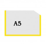 Горизонтальный прозрачный карман формата А5 с углом(жолтый оракал)