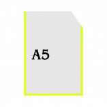Вертикальный прозрачный кармашек формата А5 с уголком (желтый оракал)