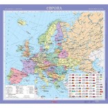 Політична карта Європи 108х118 на планках
