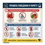 Стенд "Правила поведения в укрытии" 70×70 см - kraina-stendiv.com.ua Стенд "Правила поведения в укрытии" 70×70 см