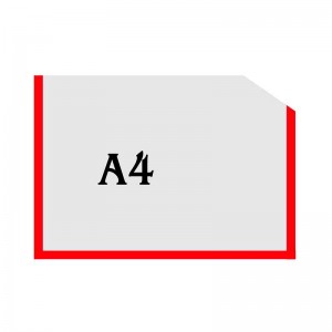 Горизонтальна прозора кишенька формату А4 з куточком (червоний оракал)  -  
                                            Пластикові кармани  