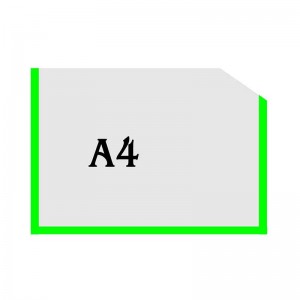 Горизонтальна прозора кишенька формату А4 з куточком (зелений оракал)  -  
                                            Пластикові кармани  