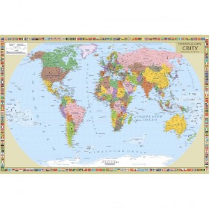 Политическая карта мира 180x120 -  
                                            Карты мира  