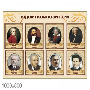 Плакат композиторов -  
                                            Стенды по народоведению  