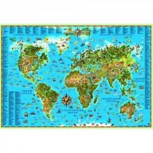 Карта мира для детей 158х108 см -  
                                              