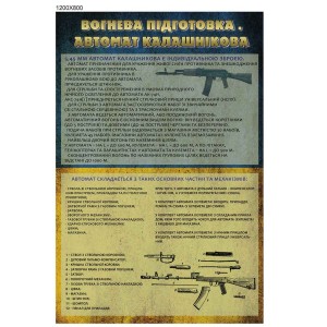 Стенд "Огневая подготовка, автомат Калашникова" -  
                                            Военные стенды  
                                            Стенды для кабинета защиты Украины  
