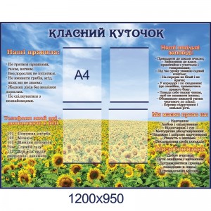 Класний куточок (небо і соняшники) -  
                                            Класний куточок в українському стилі  
