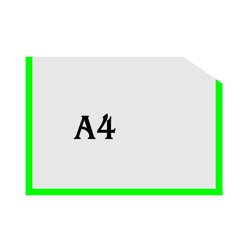 Горизонтальна прозора кишенька формату А4 з куточком зелений оракал