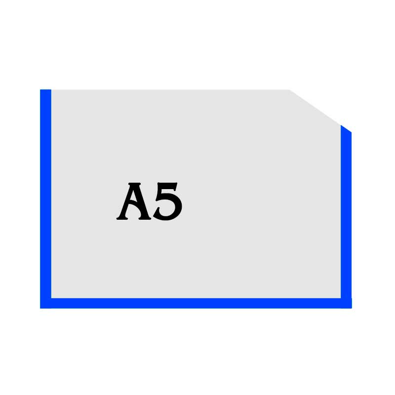 Горизонтальна прозора кишенька формату А5 з куточком синій оракал