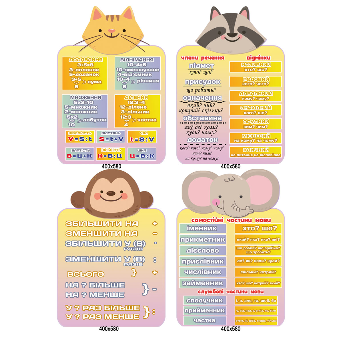 Комплект стендів Нуш звірі 2 - Країна стендів - kraina-stendiv.com.ua Комплект стендів Нуш звірі 2